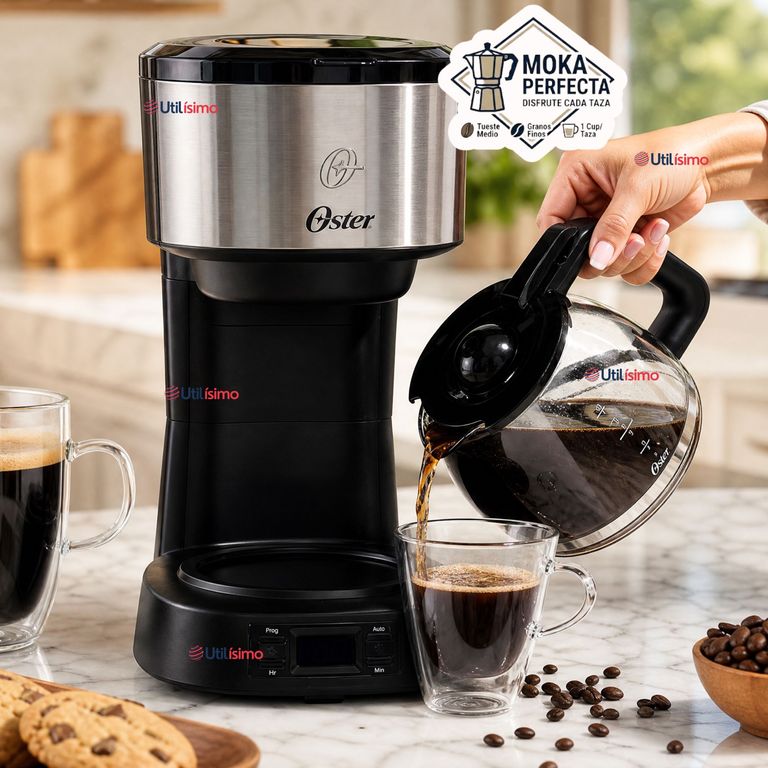 OSTER Cafetera programable Oster® 8 tazas en acero inoxidable BVSTDC10SS