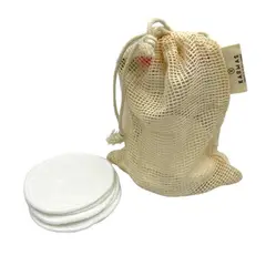 KARMAS - Set Pétalos Desmaquillantes Reutilizables de Algodón de Bambú 4 pétalos + bolsa mesh