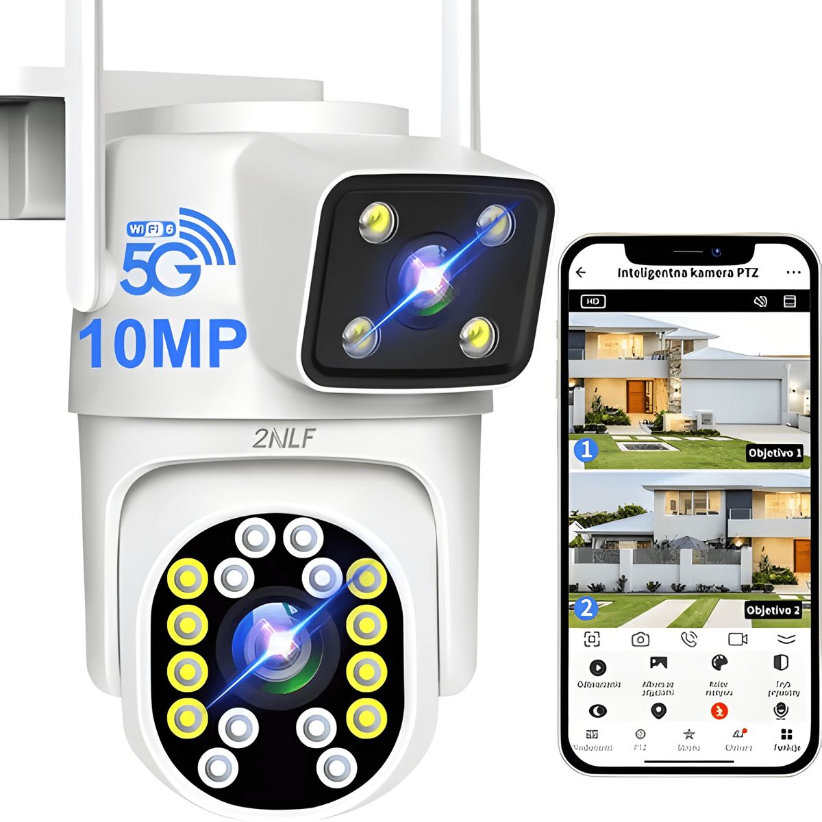 GENERICO - 2nlf® 5g Cámara de Seguridad Exterior Wifi Ip 360