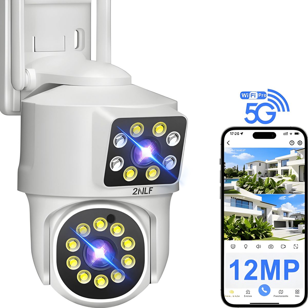GENERICO - 2nlf® 5g Cámara de Seguridad Wifi Inalambrica Dual Lente