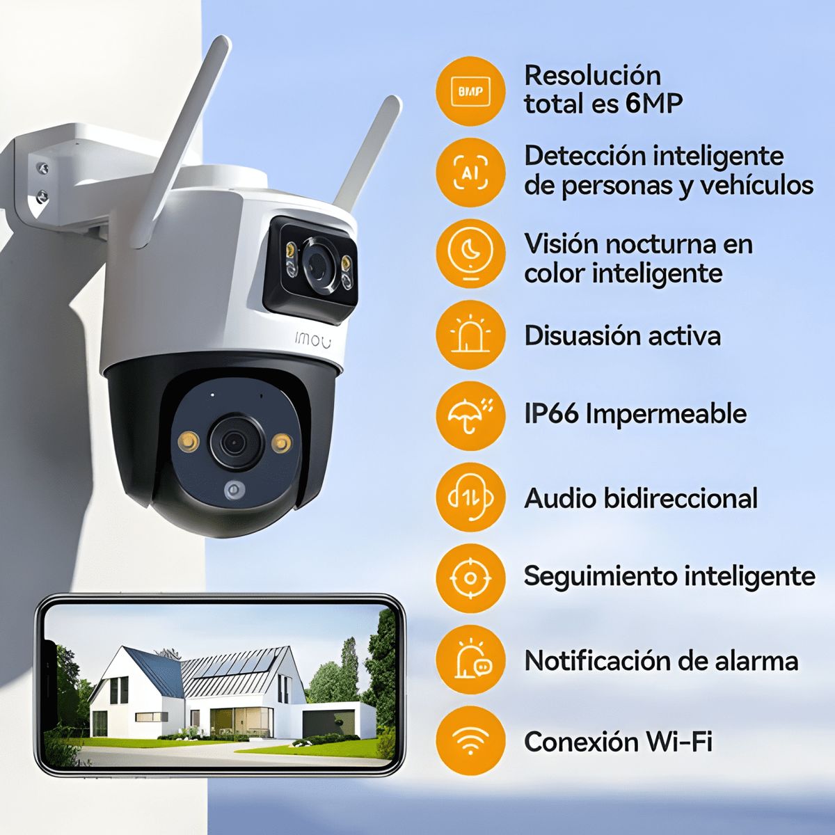GENERICO - Cámara Seguridad Exterior Imou Cruiser 6mp Wifi S7xn Blanco