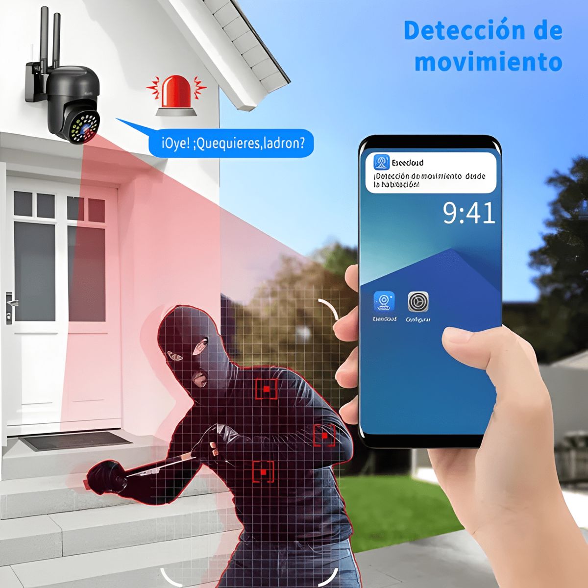 GENERICO - 2nlf Cámara de Seguridad Exterior Wifi Ip 360° 1080p con Pro
