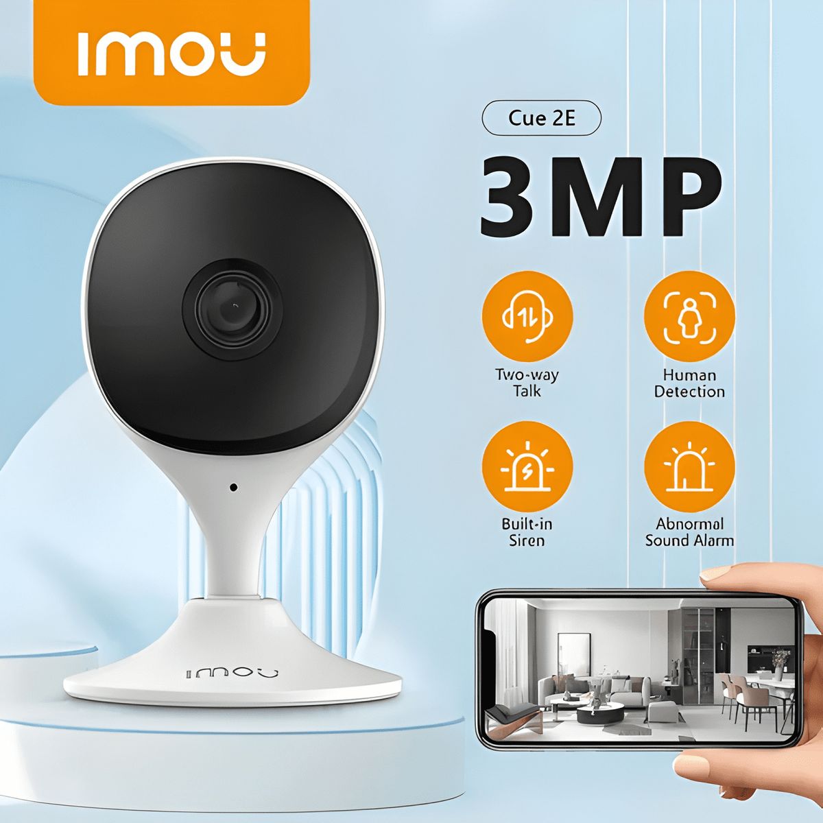 GENERICO - Camara Ip Imou Cue 2 3mp 2.8mm Audio Alarma Sirena Blanco
