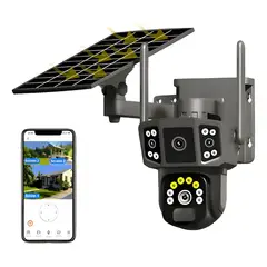 GENERICO - Cámara Seguridad Energia Solar Inteligente Wifi Negro