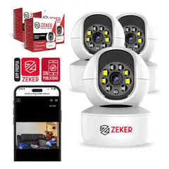 GENERICO - Pack X3 Camara de Seguridad Interior Wifi Ip Zeker Blanco