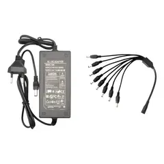 GENERICO - Fuente Poder Camaras Seguridad 12v 8a + Cable Poder + Pulpo