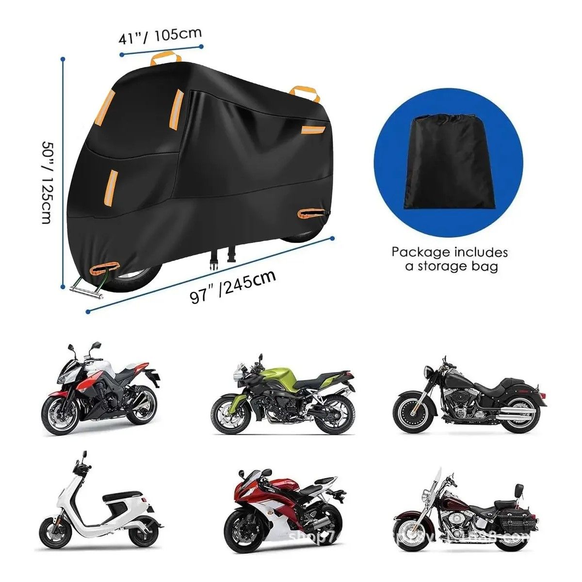 GENERICO - Funda De Motocicleta Impermeable Resistente Al Polvo Y Uv BELUG