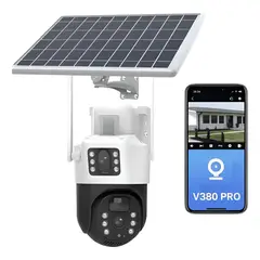GENERICO - Cámara de Seguridad Solar 4g Doble Lente + Chip de Pro