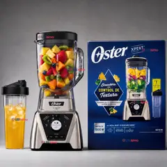 OSTER - Licuadora Xpert Series™ niquelada con control de textura y un Blend N Go BLST3BCPG