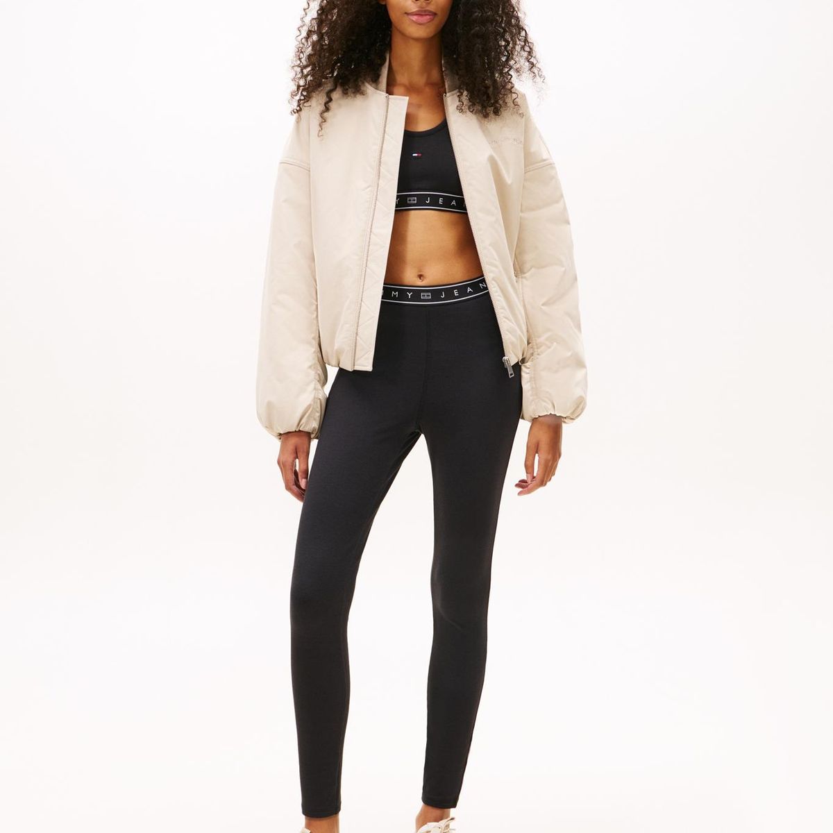 TOMMY HILFIGER - Leggings Con Logo Slim Fit Negro Tommy Jeans