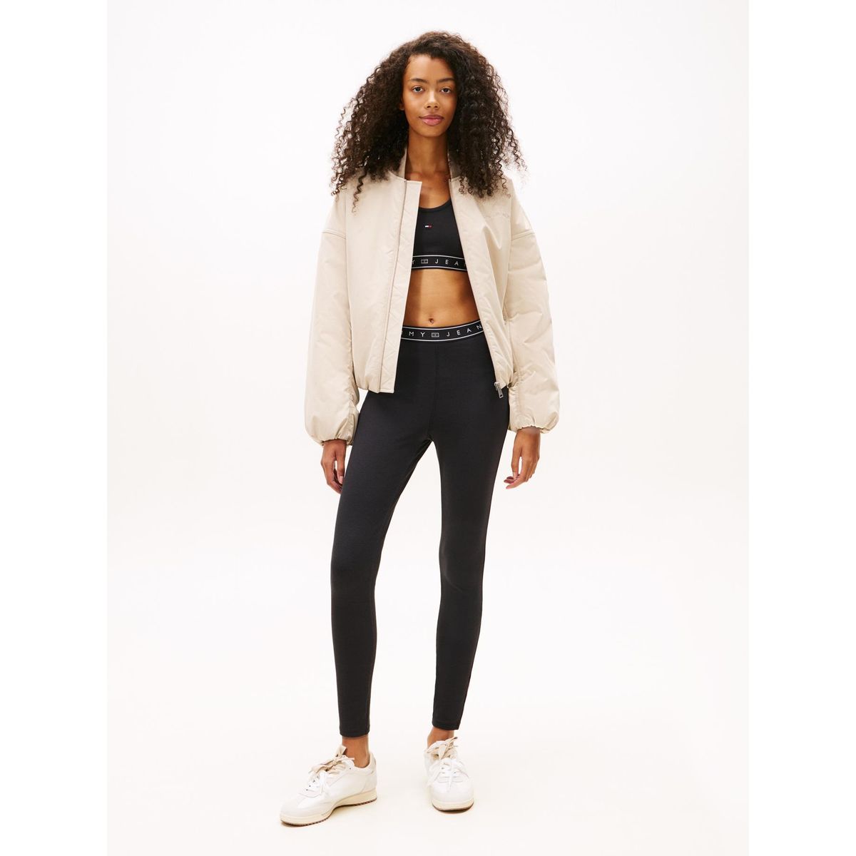 TOMMY HILFIGER - Leggings Con Logo Slim Fit Negro Tommy Jeans