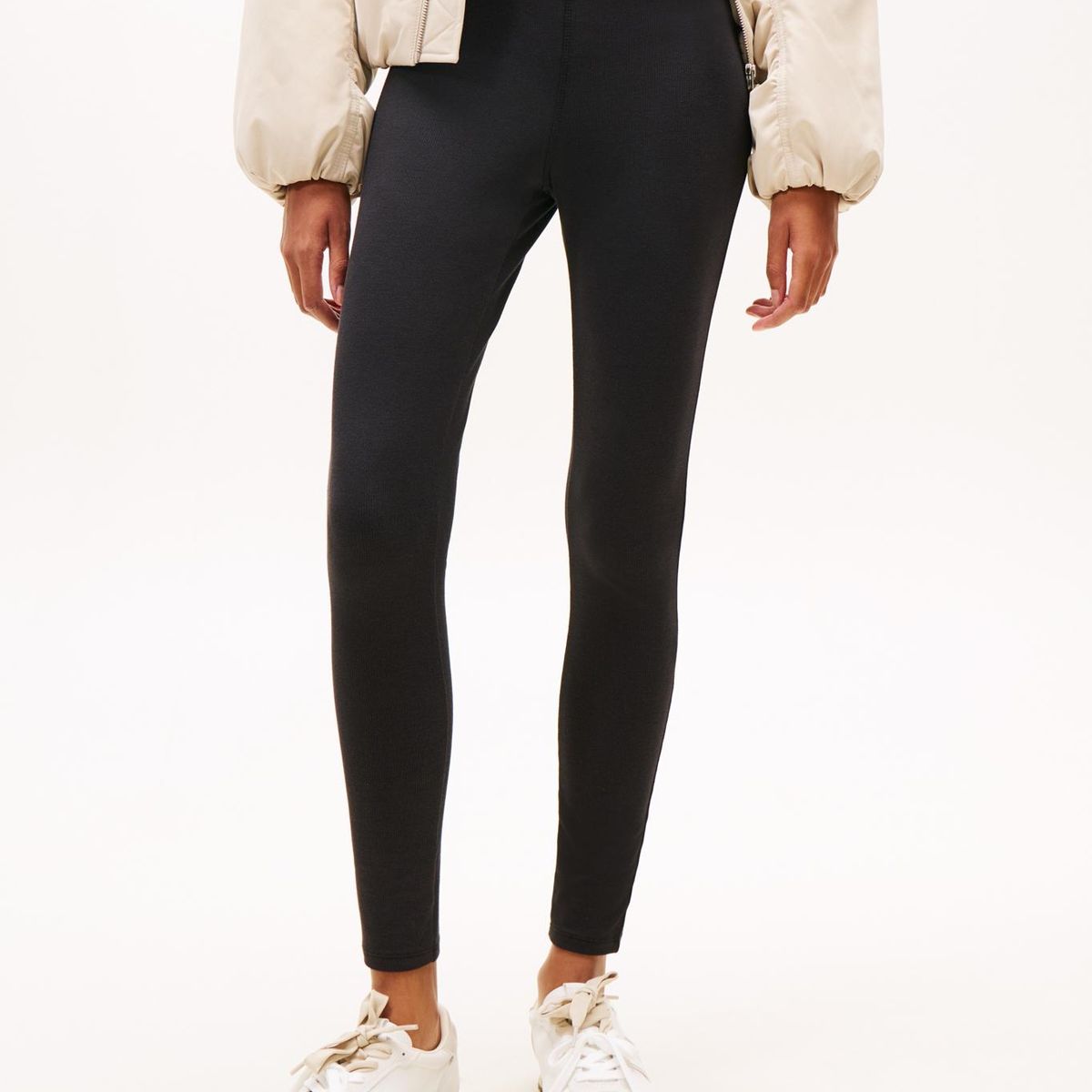TOMMY HILFIGER - Leggings Con Logo Slim Fit Negro Tommy Jeans