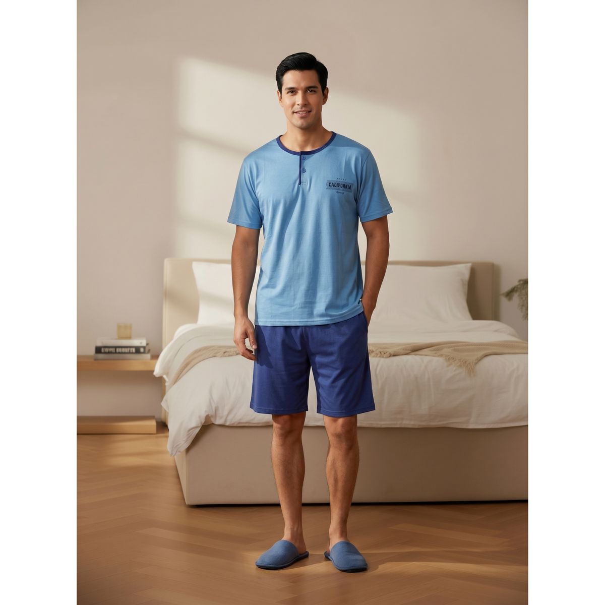 LIKE SHOP - Pijama Hombre Verano Short Y Polera Colores 4030