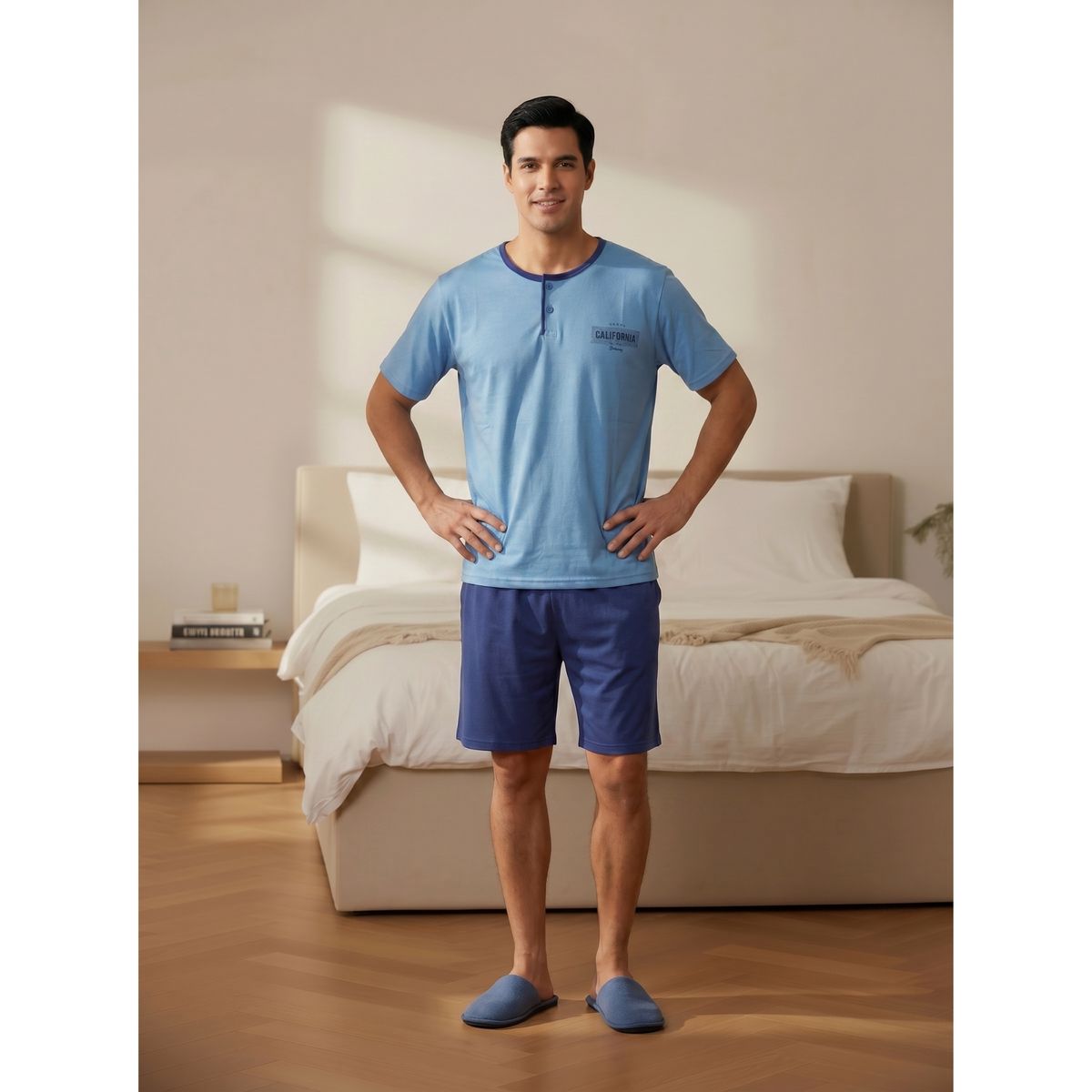 LIKE SHOP - Pijama Hombre Verano Short Y Polera Colores 4030
