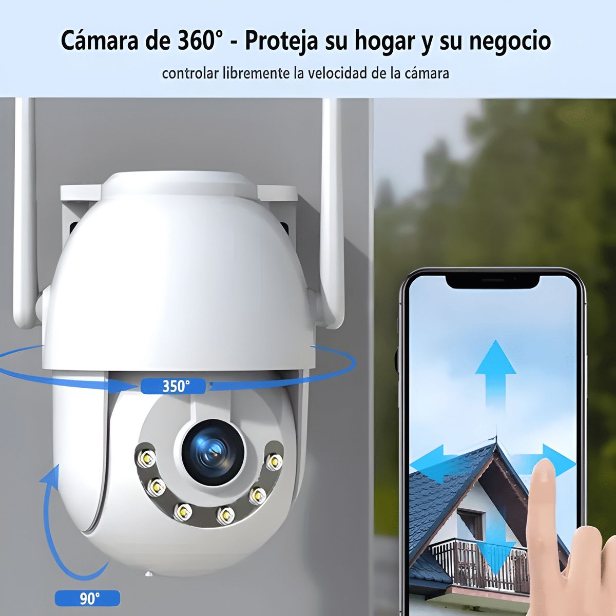 GENERICO - Cámara de Seguridad Wifi Exterior 5mp 360° Hd Ip Ptz II