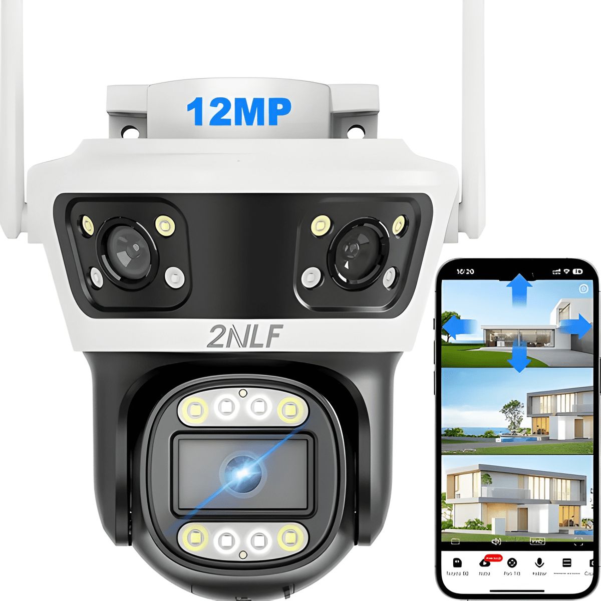 GENERICO - 2nlf® 12mp Cámara de Seguridad Exterior Wifi Ip 360 3