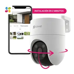 GENERICO - Cámara Fhd 2mp Wifi Exterior 360° Cs-h8c Ezviz Blanco