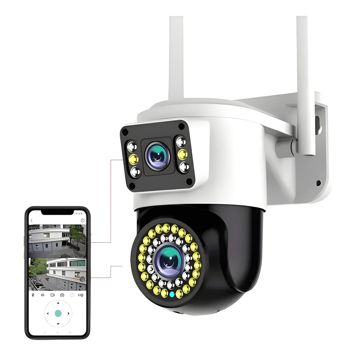 GENERICO - Cámara Wifi Seguridad Ip Exterior Doble Lente Wifi Exterior