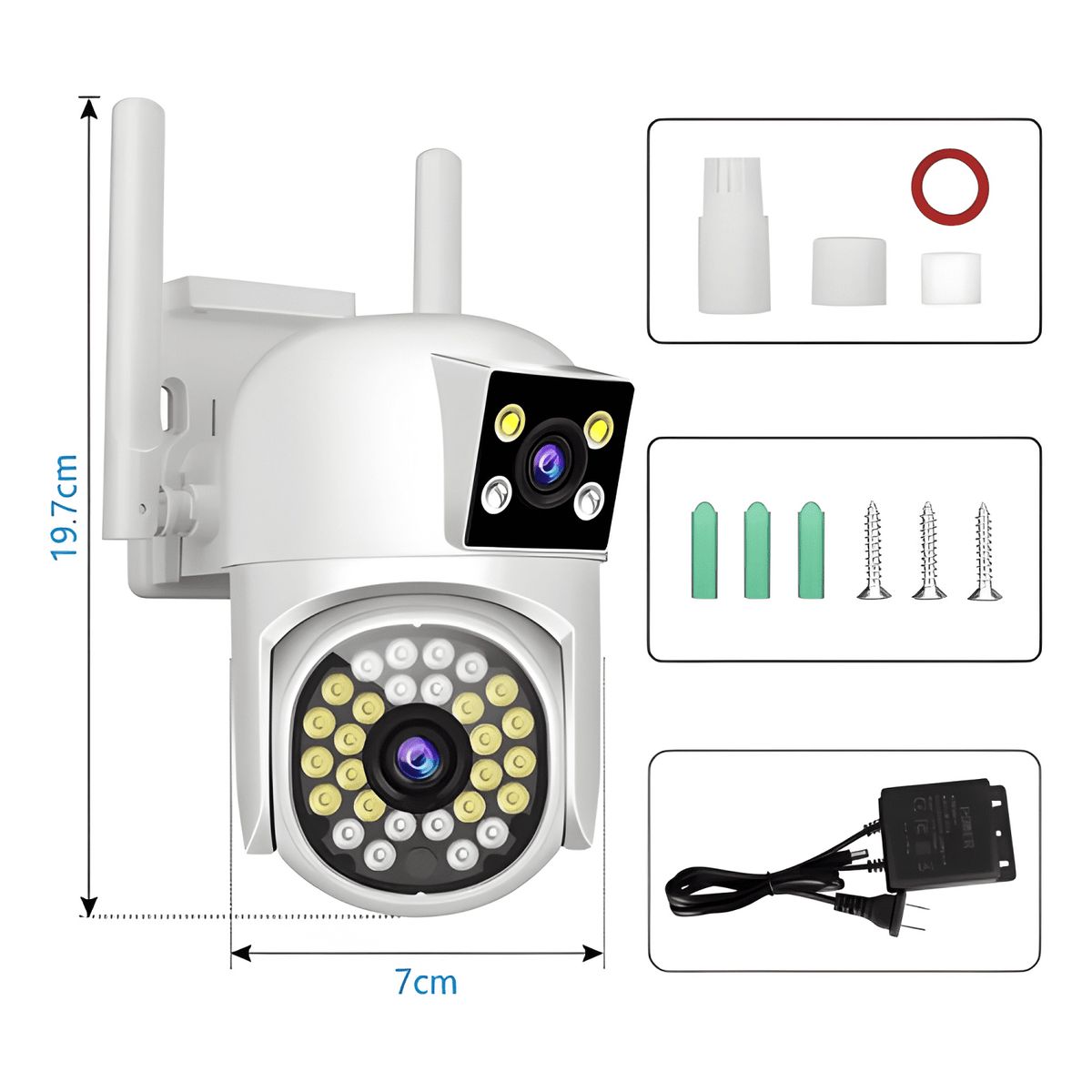 GENERICO - Cámara Wifi Seguridad Ip Exterior Doble Lente Wifi Exterior