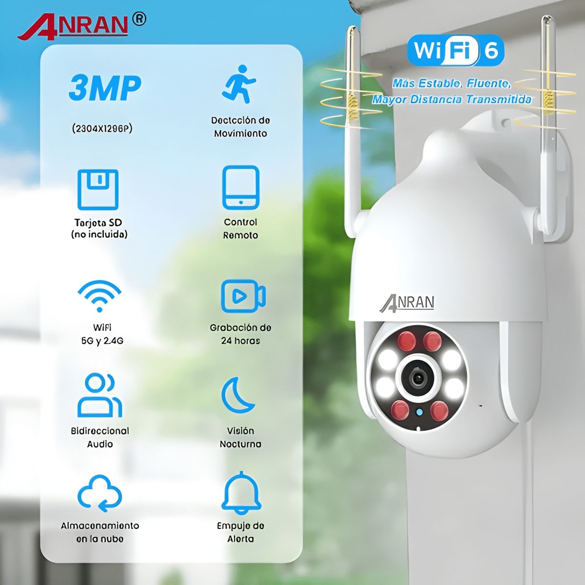 GENERICO - Anran N30W1548 Cámara de Seguridad Wifi Ip Exterior Max Max