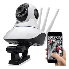 GENERICO - Cámara Robot HD, 3 Antenas, Wifi 360, Visión Nocturna, Voz