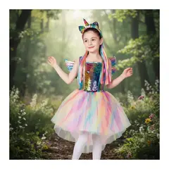 TODODISFRACESCHILE - Disfraz Unicornio Deluxe Cintillo con Mechitas y Alas