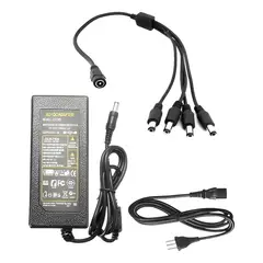 GENERICO - Cargador Fuente Poder Camaras Seguridad 12v 5a Cable 4 Bocas