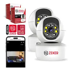 GENERICO - Pack X2 Cámara de Seguridad Interior Wifi Ip Zeker Plus Plus