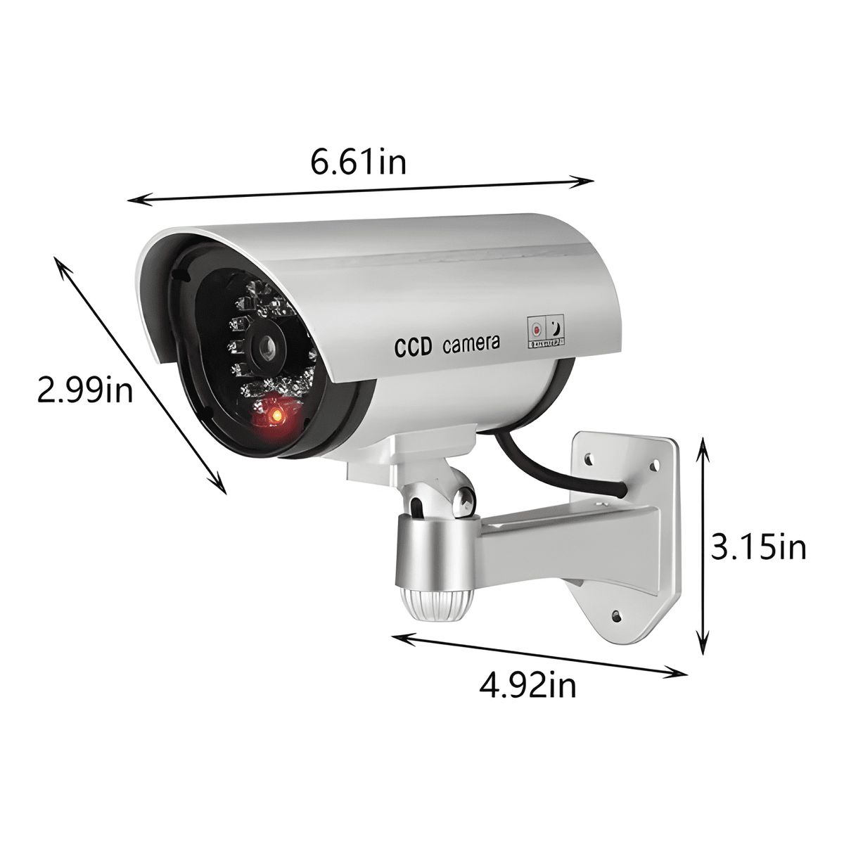 GENERICO - Cámara de Seguridad Falsa Disuasión Realista Luz Led Rojo