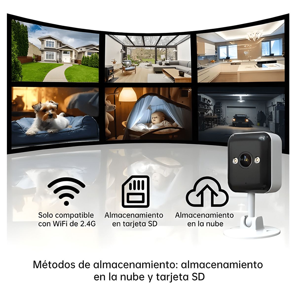 GENERICO - Cámara de Seguridad Wifi Exterior 3mp Ip Alarma Color Noche