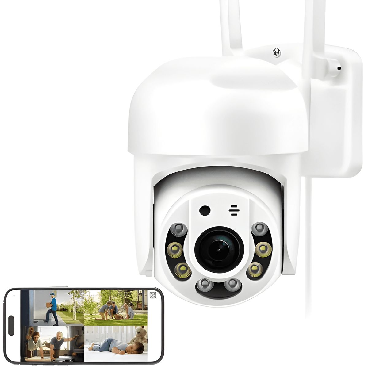 GENERICO - Cámara Seguridad Wifi Audio Bidireccion Alarma Ip66 Blanco