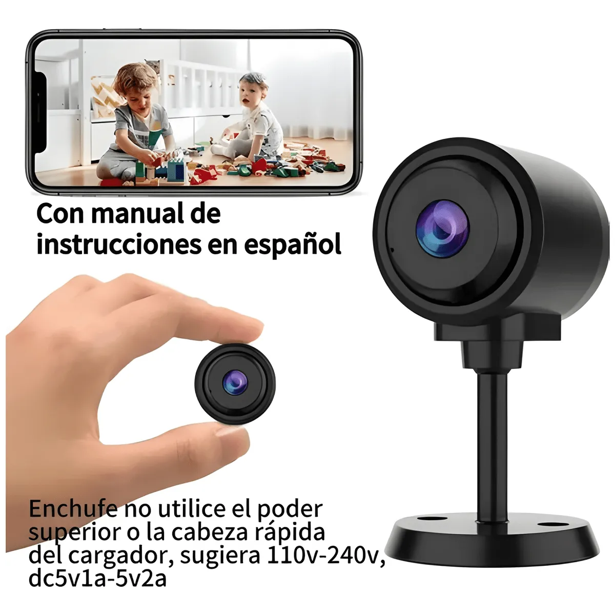 GENERICO - Mini Cámara Espía con Sensor Wifi de Monitoreo Gran Plus