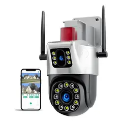 GENERICO - Camara Exterior Seguridad Doble Vision Ip Wifi Baliza Roja