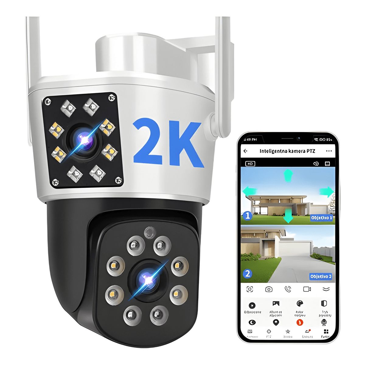 GENERICO - 2nlf Cámara de Seguridad Exterior Wifi Ip 360 Doble III