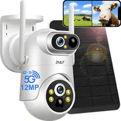 GENERICO - 2nlf® 12mp Cámara de Seguridad Wifi Solar 2 Lente 2 Mini