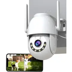 GENERICO - Cámara de Seguridad Wifi Exterior 5mp 360° Hd Ip Ptz Ultra