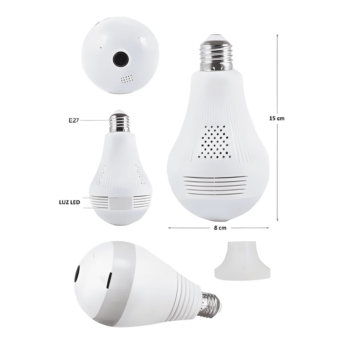 GENERICO - Cámara de Seguridad Ampolleta Ip 360º Wifi Hd Vigilancia Plu