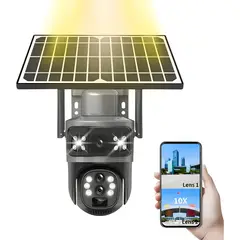 GENERICO - Zoom 10x Solar Camara de Seguridad Exterior con Lente Doble