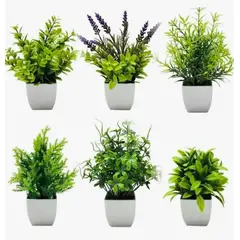 GENERICO - Pack 6 Plantas Artificiales Decorativas