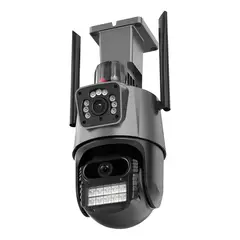GENERICO - Cámara Vigilancia Wifi Exterior 2k 4mp Doble Lente Gris