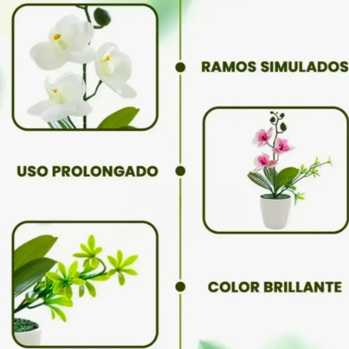 GENERICO - Pack 4 Orquídeas Artificiales
