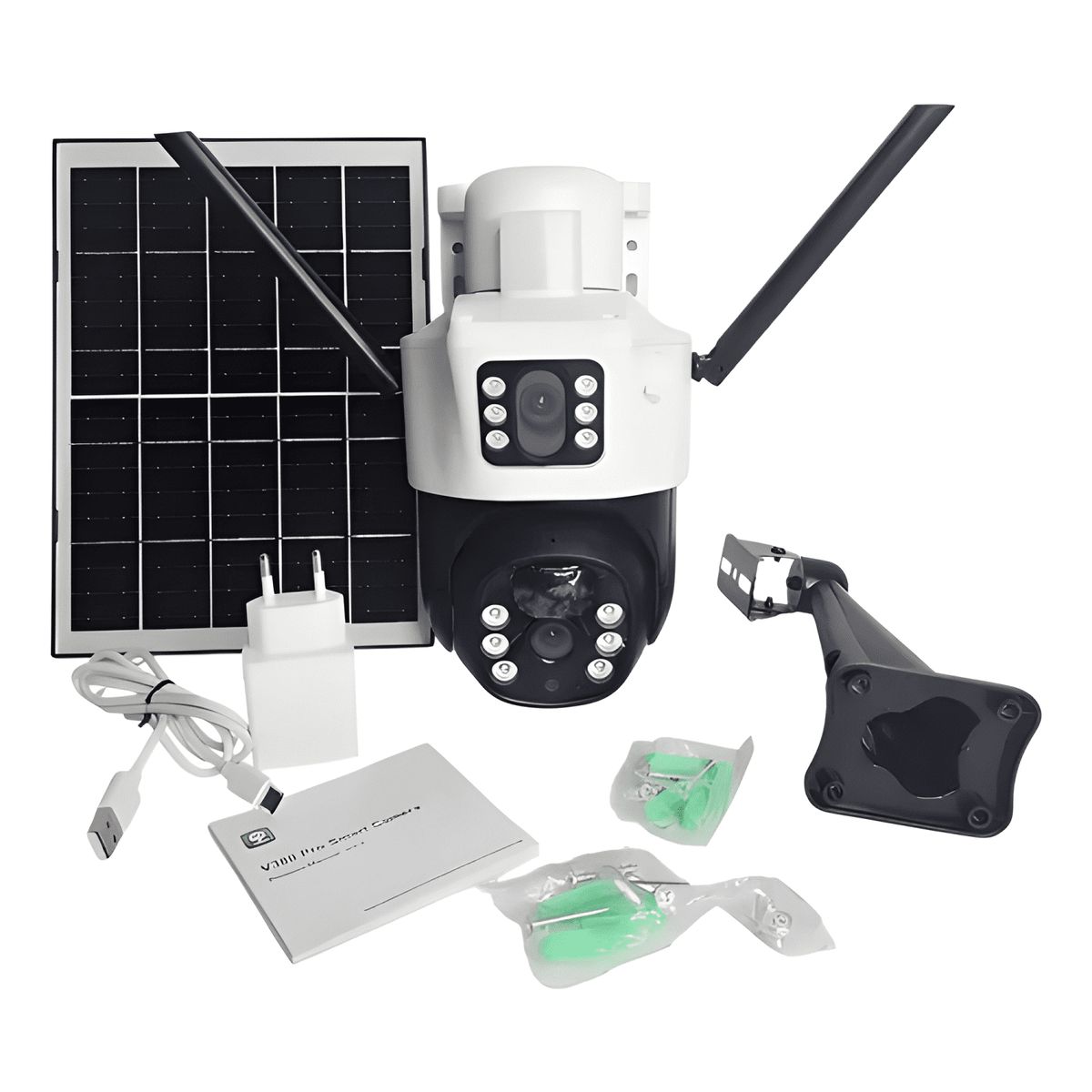 GENERICO - Cámara Solar Exterior 4g Inalámbrica Doble para Chip de Max