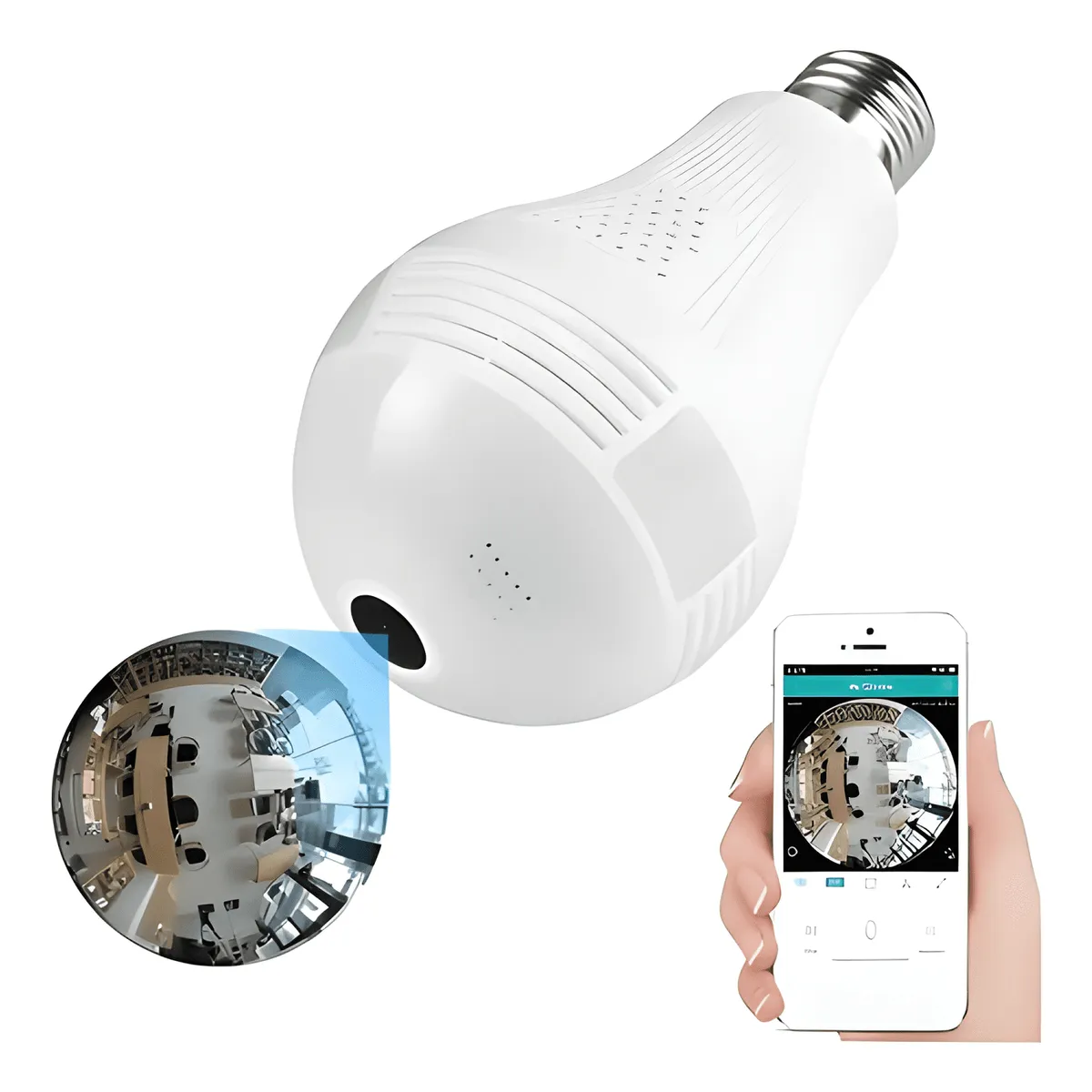 GENERICO - Cámara de Seguridad Ampolleta Ip 360º Wifi Hd Vigilancia