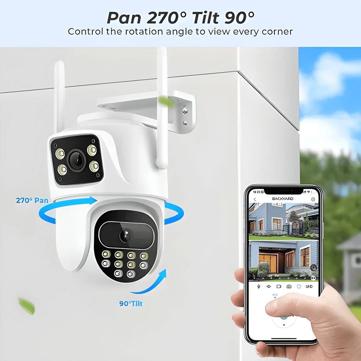 GENERICO - Cámara Wifi Seguridad Ip Exterior Doble Lente Wifi Plus
