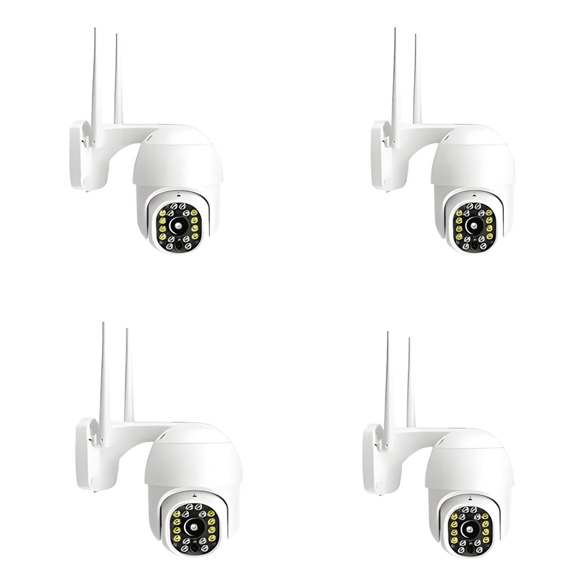 GENERICO - Pack X 4 Camara Domo Ip Wifi Hd Motorizada Vision Nocturna