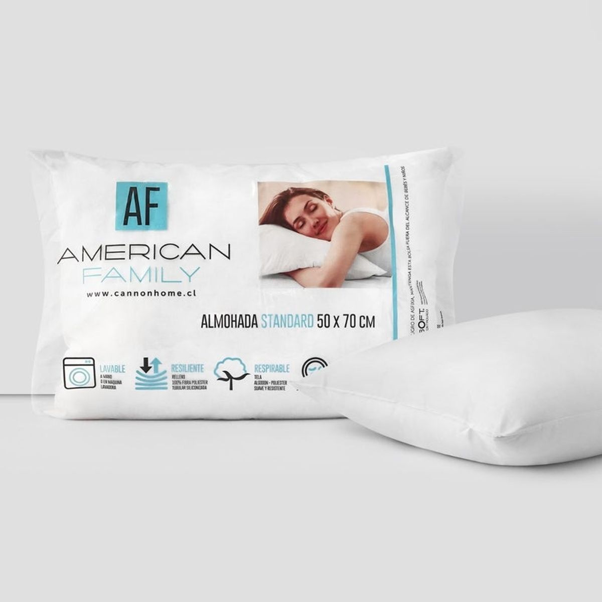 AMERICAN FAMILY - AF - 1 Almohada 2.0P 50x70cm Comprimida