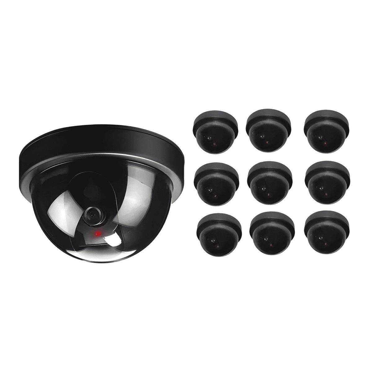 GENERICO - Pack X10 Camara Falsa de Vigilancia Tipo Domo Replica Exacta