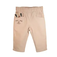 PUMUCKI - Pantalón de Cotelé Niña Forrado con Aplicación de Conejito