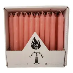 GENERICO - Pack 50 Velas Lisas Parafina 17x1,7cm Donde Nacen Las Velas Rosado