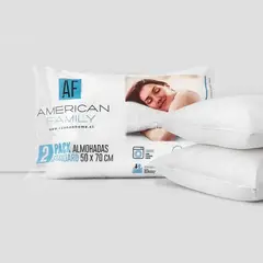 AMERICAN FAMILY - AF - Pack 2 Almohadas 50x70cm Comprimida